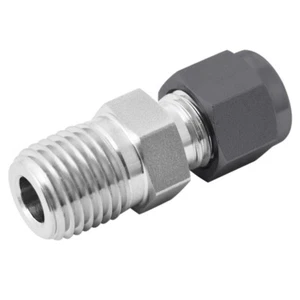FITOK 316 Single Ferrule Thermocouple Connector Bored Through 1/2" OD × 1/2"MNPT - Picture 1 of 1