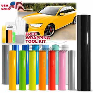 *Premium Gloss Glossy Vinyl Wrap Car Vehicle Sticker Decal Film Air Bubble Free - Foto 1 di 155