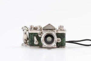 Miniatur Kamera Anhänger Spiegelreflex Typ Grün Leder Made in Japan - Bild 1 von 4