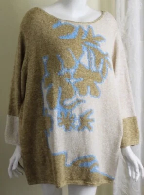 Suéter Coral Crazy Horse Talla 3X Natural Blanco Turquesa Tejido Cinta Cuello Redondo Foto 1 de 4