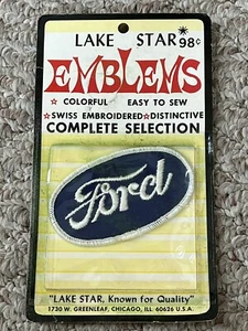 Vintage Lake Star Emblems FORD cucito su toppa RACING TEAM patch NOS mai aperto - Foto 1 di 4