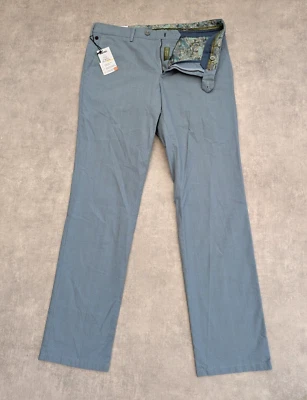 Meyer Trousers Mens W34 L33 Blue Chinos Straight Smart Casual Organic Bonn — 第 1/4 张图片