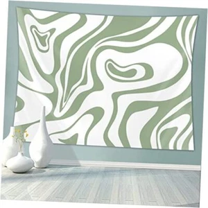 FEILUOKE Sage Tapestry Wall Hanging College Dorm Bedroom Living 60"x40" Green - Picture 1 of 8