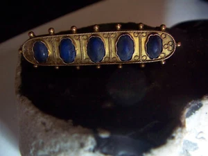 seltene Jugendstil Brosche 5 Lapislazulis 585/14kt-1890-1900 - Picture 1 of 10