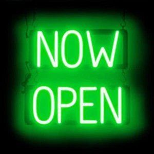 SpellBrite NOW OPEN Sign | Neon Now Open Sign Look, LED Light | 16.5" x 15.0" - Picture 1 of 11