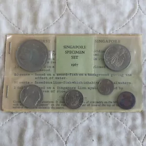 SINGAPORE 1967 6 COIN SPECIMEN SET - sealed pack - Picture 1 of 3