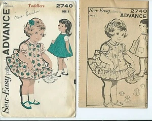 Advance 2740 sewing pattern 50's sweet BLOUSE cute PINAFORE sew toddler's size 2 - Picture 1 of 1