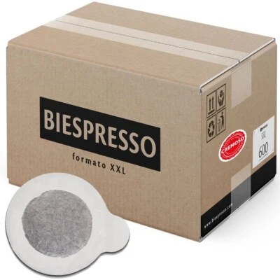 600 Cialde caffe BIESPRESSO filtro carta XP 38mm SUBLIME FORMATO CONVENIENZA XXL