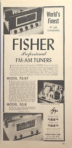 Fisher Professional FM-AM Tuner Model 70-RT Long Island Vintage Print Ad 1955 - Bild 1 von 2