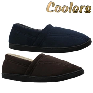 MENS COOLERS FAUX SUEDE COSY WARM FUR MOCCASINS SLIPPERS WINTER SHOES MULES SIZE - Picture 1 of 5