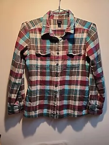 Patagonia Womens Flannel Shirt Button up Organic Cotton Plaid Size 4 - Picture 1 of 10