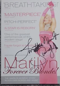 Sunny Thompson Marilyn Forever Blonde signed theatre flyer. Marilyn Monroe story - Picture 1 of 2