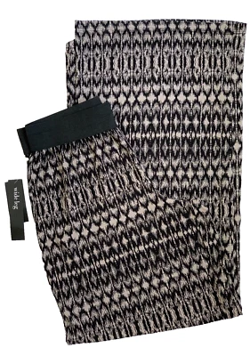 NUEVO CON ETIQUETAS ALFANI Petite Neutro Ikat Pull On Pantalones Pierna Ancha Talla XS Entrepierna 32" Foto 1 de 4