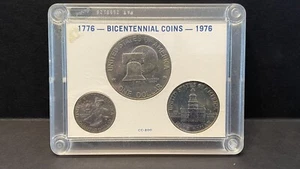 U.S. Bicentennial 3 Coin 1776-1976 , 25c, half dollar, one dollar - Picture 1 of 9