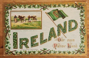 Ireland Our Own Native Land St. Patrick's Day Embossed Postcard 1909 Germany - Picture 1 of 1