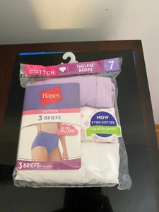 NEU DAMENGRÖSSE LARGE (7) HANES BAUMWOLLE SLIPS UNTERWÄSCHE 3ER-PACK - Bild 1 von 10