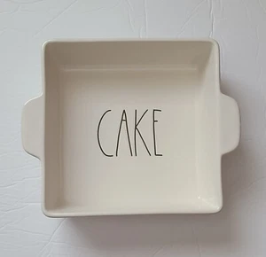 Rae Dunn Artisan Collection 8" Square “CAKE” Baking Casserole Dish - Imagen 1 de 5