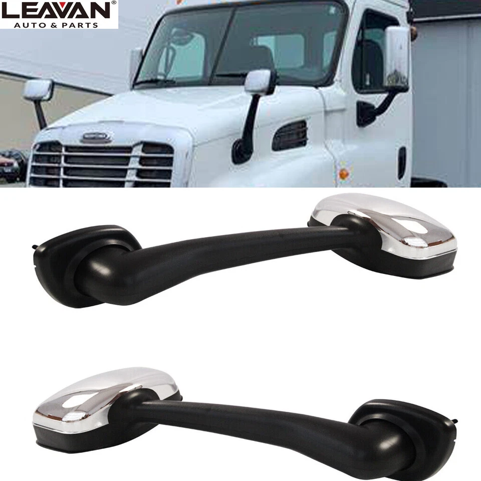 For 2008-2016 Freightliner Cascadia Hood Mirrors Chrome Manual LH+RH Side Pair - Image 1 of 4