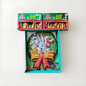 Looney Tunes Bugs & Friends Buone Feste Corona di Natale Stringa Luci Funziona! - Foto 1 di 7