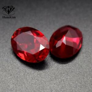 Natural Emerald Oval Red Ruby Faceted Cut AAAAAAA+ VVS Loose Gems 6-30mm