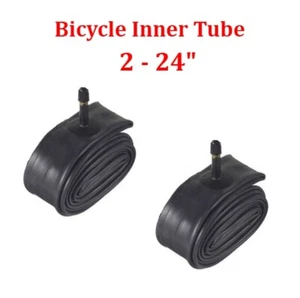 2 x 24" inch Bike Inner Tube 24 x 1.75 - 2.125 Bicycle Rubber Tire Interior BMX - Picture 1 of 2