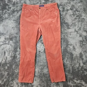 Talbots Womens Pants Size 8 Salmon Red Corduroy High Waist Straight Leg EUC - Picture 1 of 12