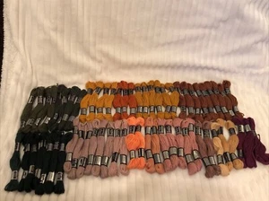 63 DMC Laine Tapisserie Crewel Embroidery Skeins Wool Paris Green Brown Purple - Picture 1 of 11