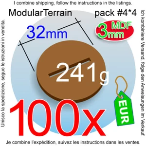 100x Slotted Slotta 3mm MDF 32mm Round Base Ranura Socle Rond War Hammer 40k - Imagen 1 de 8