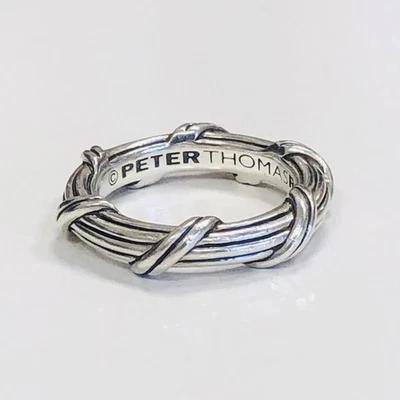PETER THOMAS ROTH Sterling Silver Twisted Rope Cable Band Ring Size 7 - 7g - Image 1 of 4