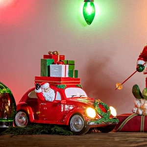 Christmas Vacation LED Table Decor Resin Santa in Car, 7"H - Picture 1 of 6