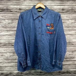 Vintage Scooby-Doo Shirt Damen 22W blau Denim bestickt Cartoon Network 90er - Bild 1 von 8