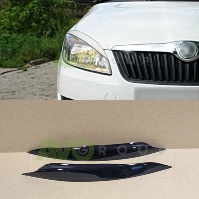 Headlight Eyelids for Skoda Fabia 2 / Roomster 2006-2010 ABS Gloss - Image 1 of 4