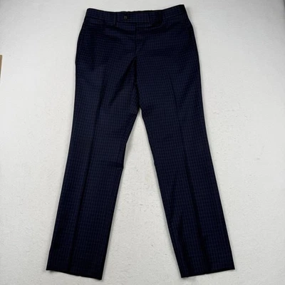 Pantalones de vestir Jack Victor para hombre 33R azul a cuadros 100 % lana pantalones Elliot Foto 1 de 4