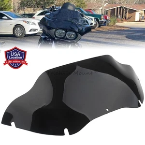 Parabrisas negro 9,5" ABS ondulado para Harley Road Glide personalizado CVO FLTR - Imagen 1 de 18