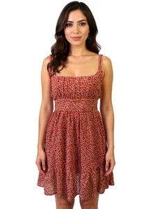 (E-148) Vestido Floral Princesa Polly xx Manga Corta Mujer Talla 6 Color Rojo - Imagen 1 de 8