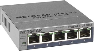 NETGEAR 5 Port Gigabit Ethernet Managed Network Switch (GS105E) - Ethernet Split - Picture 1 of 5