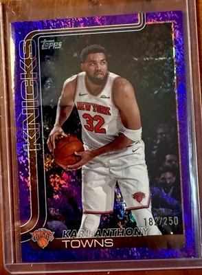 2025-26 Topps Basketball #19 Karl Anthony Towns Holo Purple Sand Glitter /250 - Image 1 of 3