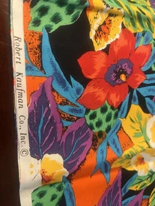 Robert Kaufman Fabric 5 .5 yards bright Colorful, Floral never used - Picture 1 of 4