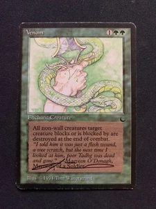 MTG Magic the Gathering Venom Signed The Dark Wänerstrand - Imagen 1 de 2