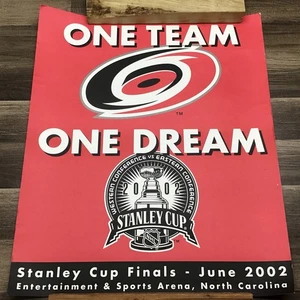 CAROLINA HURRICANES 2002 Stanley Cup Finals POSTER 20"X24" One Team One Dream L1 - Foto 1 di 8