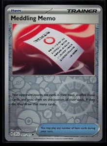 Meddling Memo 181/191 Uncommon Reverse Holo SV08: Surging Sparks Trainer - Item - Picture 1 of 2