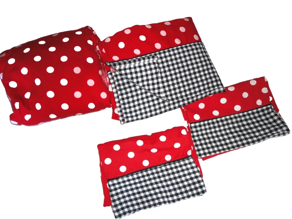 JUEGO DE SÁBANAS DOBLES SWEET JOJO NEGRO ROJO BLANCO LUNARES (4P) Foto 1 de 4