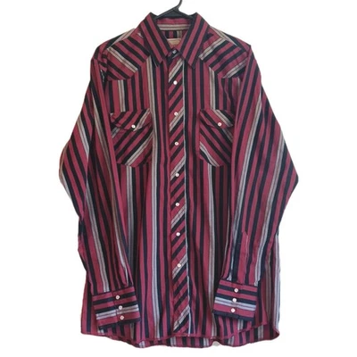 Frontier Vintage Western Pearl Snap Button Up Mens L Tall / Long Sleeve - Image 1 of 4