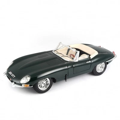 Bburago Jaguar E-Type Cabriolet (Maßstab 1:18) Modellauto Auto dunkelgrün - Bild 1 von 4
