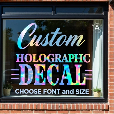 Holographic Name Personalized Decal Sticker, Custom Vinyl Lettering Text decal - Image 1 of 4