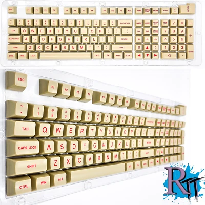 104Pcs Sand Camel Tan Full Size Key PBT Double Shot Keycaps Mechanical Keyboard - Image 1 of 4