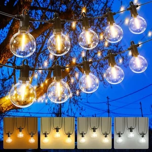 Festoon Lights Outdoor 15m/50FT, Outdoor String Lights Mains Powered - Picture 1 of 7