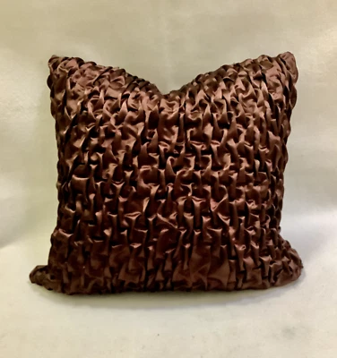 Hand Tufted Cable Texture “Coco” Glam Satin Pillow Cover - Image 1 of 4