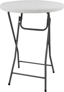 VivaGarden Tavolino da Giardino Rotondo Pieghevole ø 60 cm Bianco CT804546 - Foto 1 di 2
