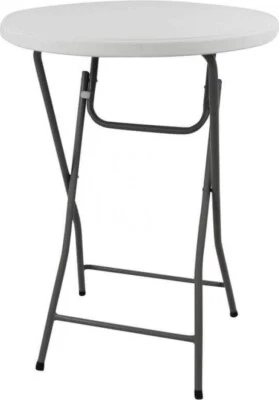 VivaGarden Tavolino da Giardino Rotondo Pieghevole ø 60 cm Bianco CT804546 - Immagine 1 di 2